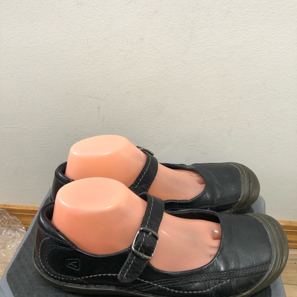 Keen Women’s Black Leather Mary Jane Ballet Style Shoes Sz 10 - Picture 5 of 16